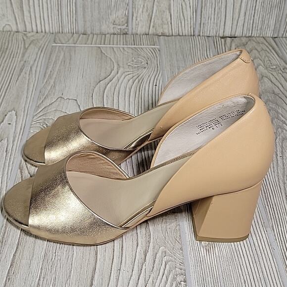 Seychelles Shabby Chic Rose Gold Peep Toe Sandals Heels Womens Size 6.5 NEW - Picture 4 of 13
